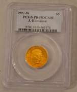 1997 W $ 5 Jackie Robinson Proof D Cameo  US Gold Coin