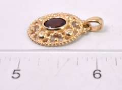 Sensational Ladies Collar with Garnet Pendant in 14K Yellow Gold