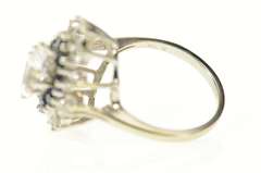 14K White Gold Marquise Sapphire Halo Travel Engagement Ring