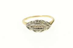 10K White Gold Retro 1950's Scalloped Diamond Statement Ring