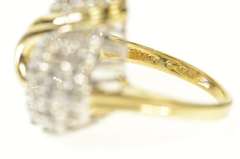 14K Yellow Gold 0.75 Ctw Wavy Diamond Cluster Statement Ring