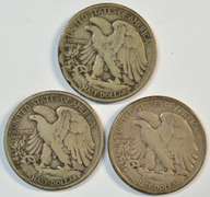 1918-P, 1918-D, & 1918-S Walking Liberty Half Dollars