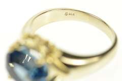 14K Yellow Gold London Blue Topaz Ornate Cocktail Ring