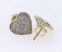 Cute Heart Stud 10kt Diamond Earrings