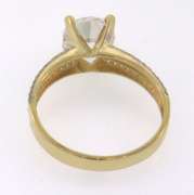 Attractive 14kt Yellow Gold Round CZ Engagement Ring