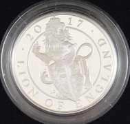 2017 United Kingdom 1 Oz Silver Proof 2 Pound Coin - Lion of England
