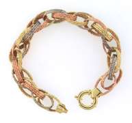 Beautiful 14kt Tri Color Gold Bracelet