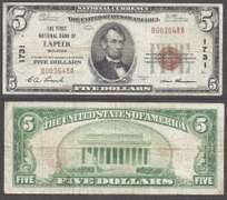 $5 1929-I The First National Bank of Lapeer, MI Ch 1731