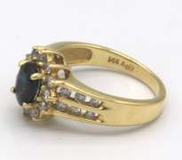 Ladies 14 KT SAPPHIRE AND DIAMOND RING