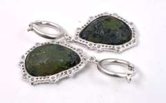 Dazzling Geode Formation & CZ Set in Sterling Silver Earrings