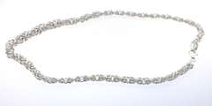 Intricate Handmade Italian Sterling Silver Byzantine Graduated Necklace