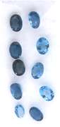 Very Pretty Group of 10 Oval Cut Blue Topaz Gemstones, 10.16cts