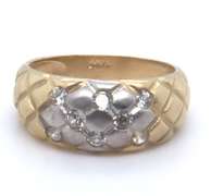 LADIES 14 KT WOVEN DESIGN DIAMOND BAND