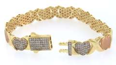 Fun 14kt Yellow/Rose Gold Heart & X Bracelet