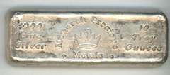 Vintage Monarch HAND POURED 10 Troy Oz .999 Fine Silver Bar