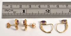Two Pairs of Amethyst Earrings