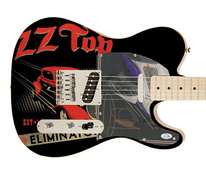 ZZ Top Billy Gibbons Autographed Signed Fender Photo Graphics Guitar ACOA