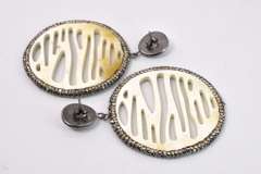 Wonderful Caramel Color Stone Earrings with Sparkling Crystal Accents