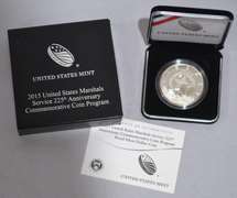 2015 US Marshalls 225 th Anniversary Unc Silver Dollar.