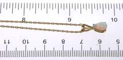 Handsome Yellow Gold Pear Shape Opal Pendant on Chain