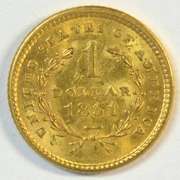 Fully struck 1851 US Type One $1 Gold Piece. Nice BU