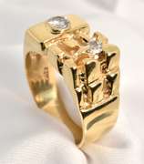 Lovely Men's Nugget & Diamond Ring