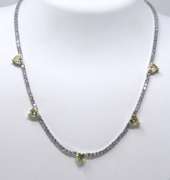 Sterling Silver Heart Shaped Tennis Necklace