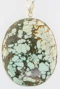 Striking well marbled 135.54ct Turquoise cabochon sterling pendant
