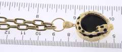 Stunning Yellow Gold Black onyx Panther Necklace