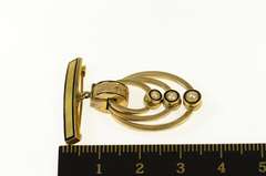 14K Yellow Gold Victorian Black Enamel Pearl Dangle Oval Pin/Brooch