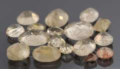 Heavy! 42.71ct set of titanium rutilated Quartz