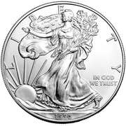 1996 American Silver Eagle, BU.