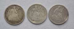 1867 S 1868 1868 S Seated Half Dimes
