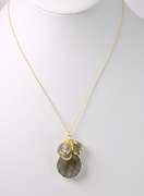 Multi-Color Quartz Gemstone Necklace Set in Yellow Gold Plated Sterling Silver