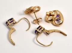 Two Pairs of Amethyst Earrings