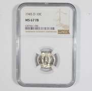 MS67 FB 1945-D Mercury Dime - Graded NGC