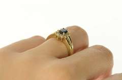 10K Yellow Gold Oval Sapphire Diamond Halo Engagement Ring