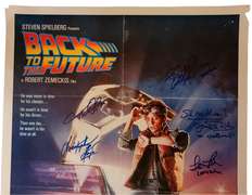 Back To The Future Cast x11 Michael J Fox Autographed ORIGINAL 27x40 Poster ACOA
