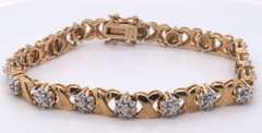 LADIES 14K YELLOW GOLD DIAMOND BRACELET