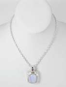 Sterling Silver Purple Gemstone With Sapphires Necklace.