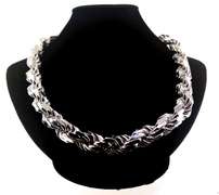 Gigantic Handmade Italian Sterling Silver Rope Chain Necklace