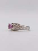 14kt Gold, Pink Sapphire & Diamond Ring