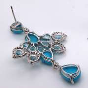 Eyecatching 18kt Turquoise and Aquamarine Dangle Earrings