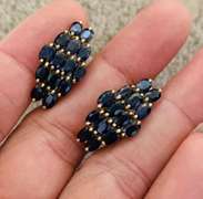 5.0 Carat Blue Sapphire Earrings in 14kt Gold