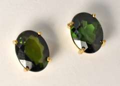 Beautiful Green Tourmaline Studs