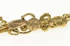 14K Yellow Gold Textured Abstract Nugget Cluster Chain Bracelet