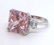 Pink and White Cubic Zircoani Ring