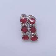 14kt Gold, Ruby, & Diamond Earrings