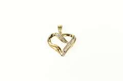 10K Yellow Gold Heart Classic Diamond Love Symbol Pendant