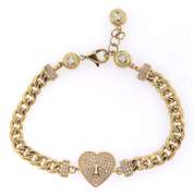 Amazing 14kt Yellow Gold Heart Lock Bracelet